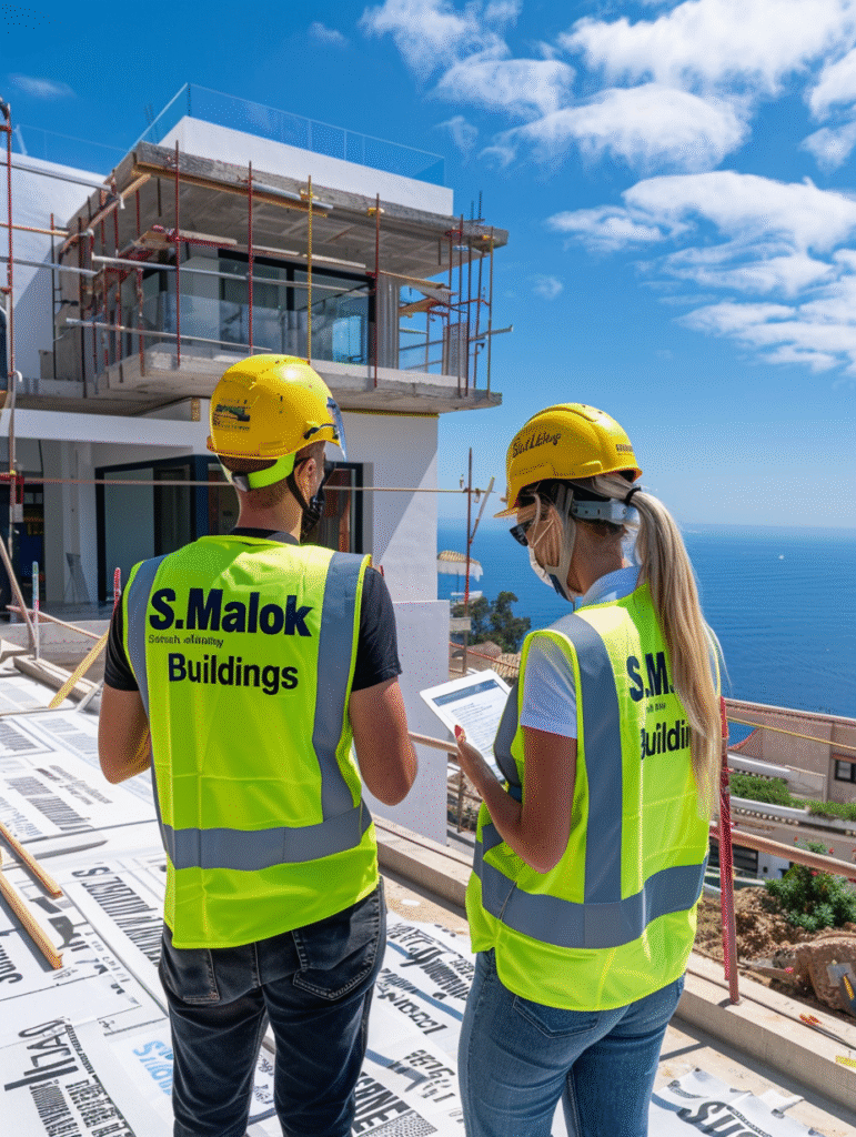 sebju construction team on a luxury villa building site in marb 628e906d bd30 476a 9d98 f35088902415